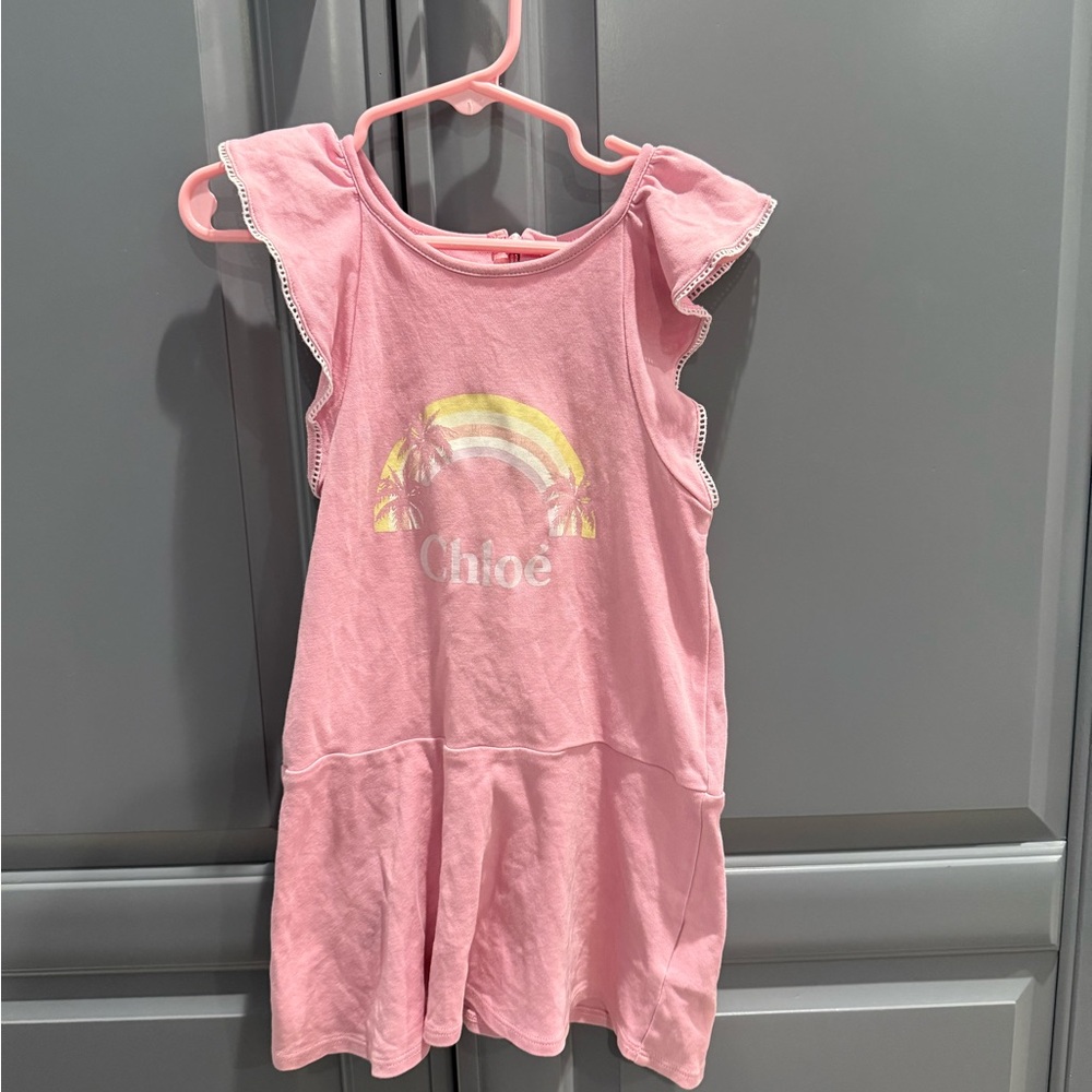 Chloé Pink Ruffle Sleeve Dress